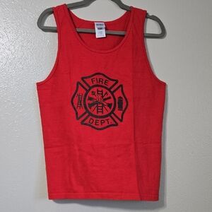 Adult Unisex Red Fire Dept Tank Top